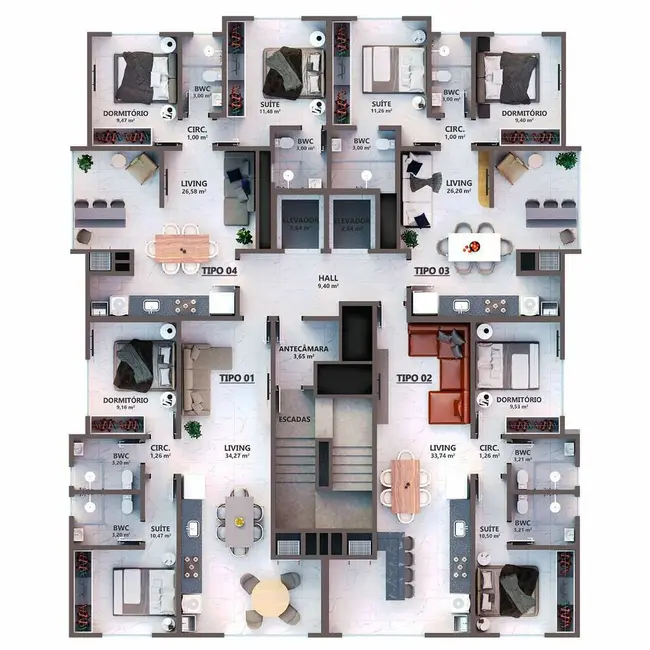 Foto 3 de Apartamento com 2 quartos à venda em Itapema - SC