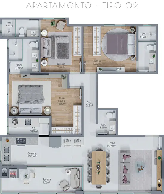 Foto 3 de Apartamento com 3 quartos à venda em Meia Praia, Itapema - SC