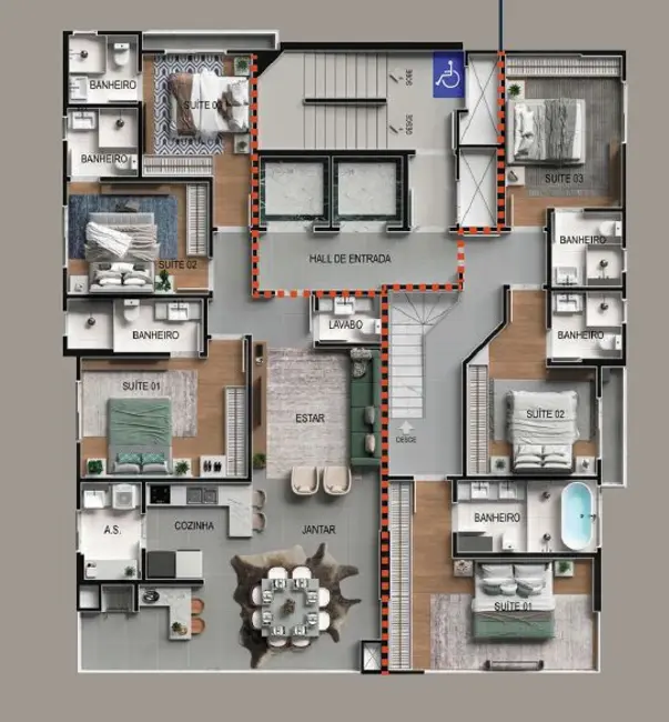 Foto 1 de Apartamento com 4 quartos à venda em Meia Praia, Itapema - SC