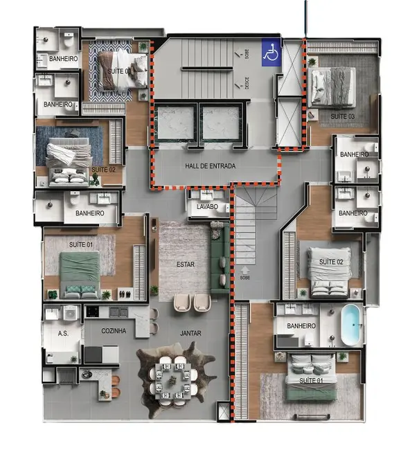 Foto 2 de Apartamento com 4 quartos à venda em Meia Praia, Itapema - SC