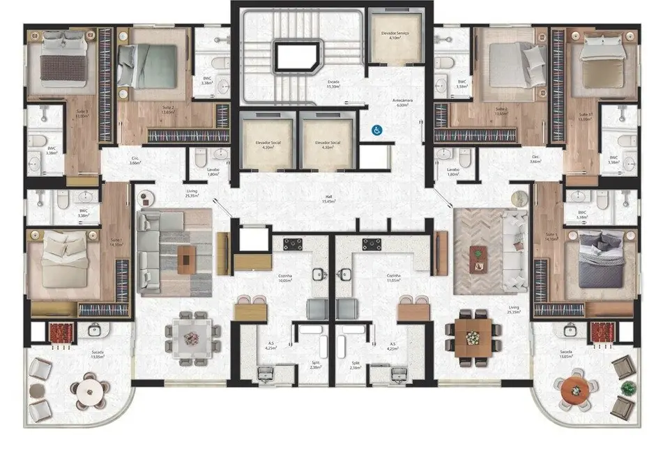 Foto 2 de Apartamento com 3 quartos à venda em Meia Praia, Itapema - SC
