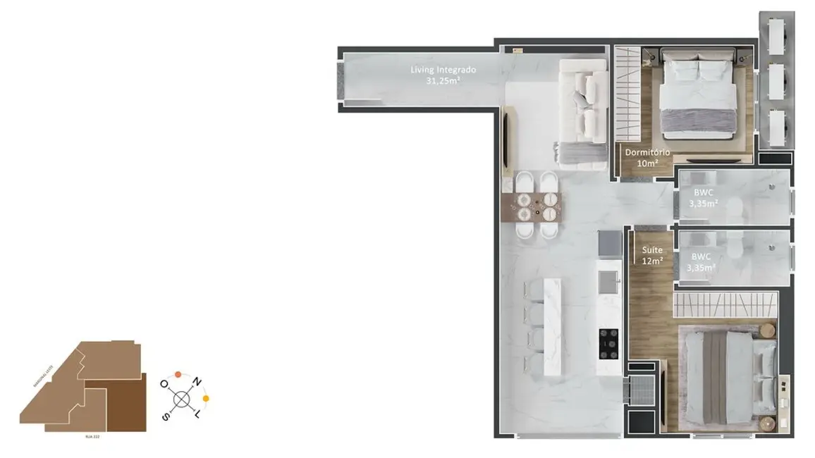 Foto 5 de Apartamento com 2 quartos à venda em Itapema - SC