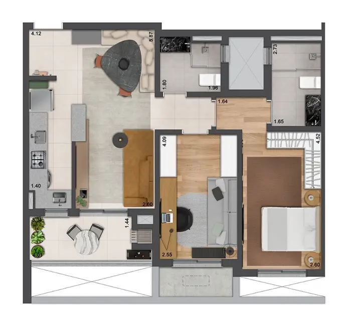 Apartamento com 1 quarto à venda em Saco Grande, Florianopolis - SC - imagem 6 Foto 6 de Apartamento com 1 quarto à venda em Saco Grande, Florianopolis - SC