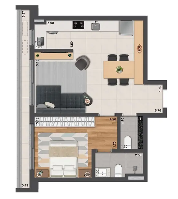 Apartamento com 1 quarto à venda em Saco Grande, Florianopolis - SC - imagem 1 Foto 1 de Apartamento com 1 quarto à venda em Saco Grande, Florianopolis - SC