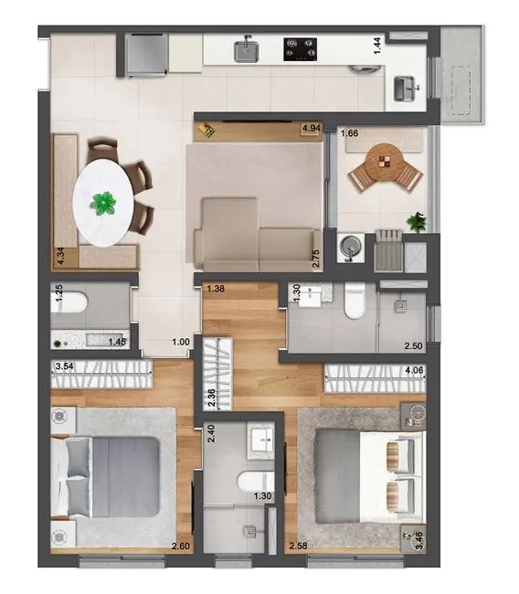Apartamento com 1 quarto à venda em Saco Grande, Florianopolis - SC - imagem 5 Foto 5 de Apartamento com 1 quarto à venda em Saco Grande, Florianopolis - SC