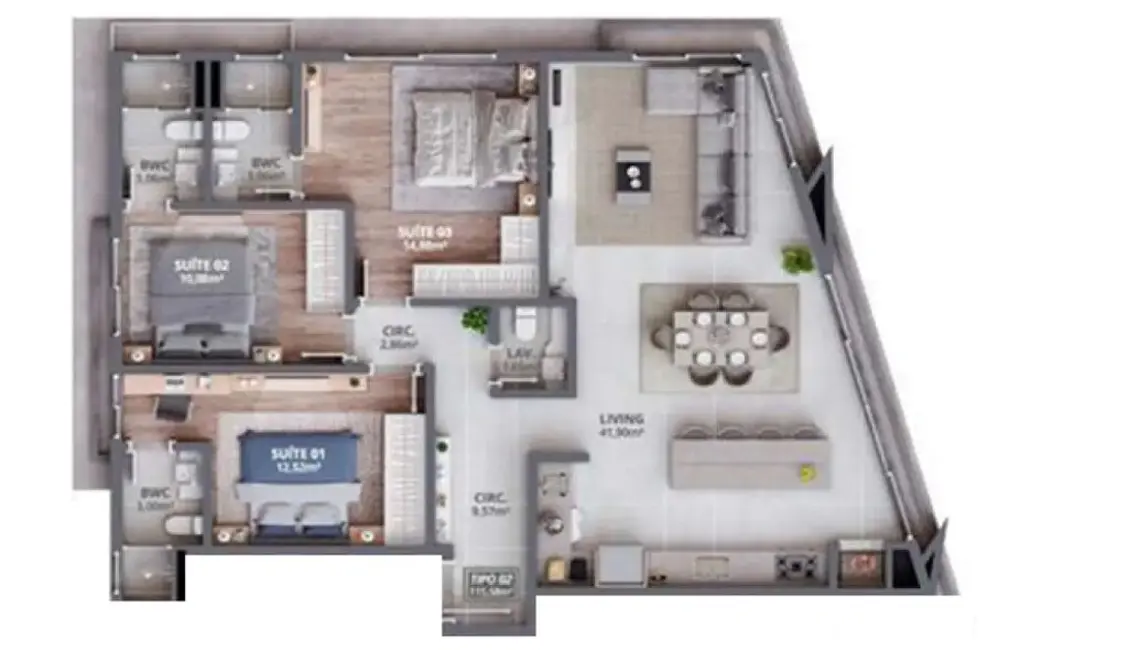 Foto 2 de Apartamento com 3 quartos à venda em Porto Belo - SC