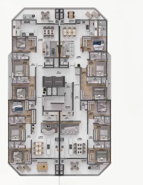 Apartamento com 4 quartos à venda em Itajai - SC - imagem 3 Foto 3 de Apartamento com 4 quartos à venda em Itajai - SC
