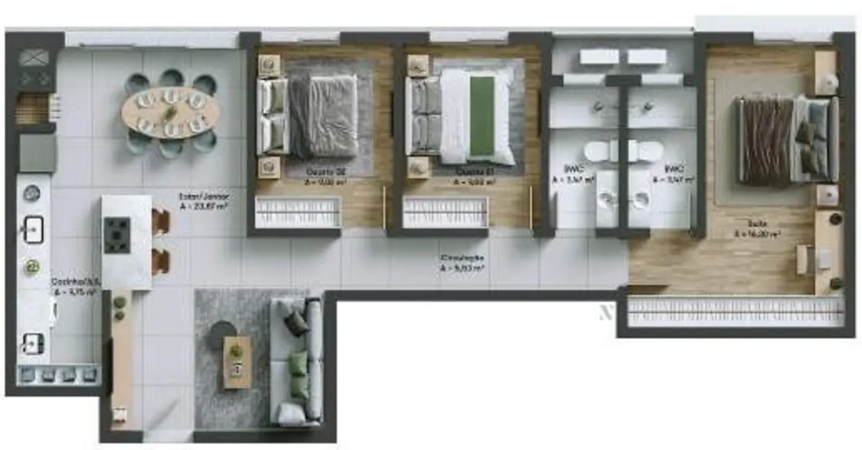 Apartamento com 1 quarto à venda em Beira Rio, Biguacu - SC - imagem 7 Foto 7 de Apartamento com 1 quarto à venda em Beira Rio, Biguacu - SC