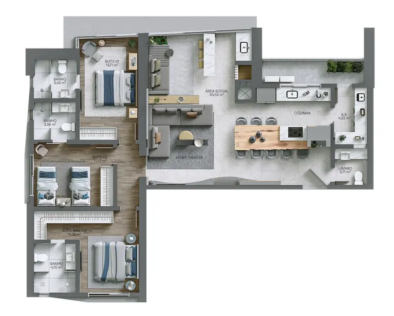 Apartamento com 3 quartos à venda em Centro, Itapema - SC - imagem 6 Foto 6 de Apartamento com 3 quartos à venda em Centro, Itapema - SC