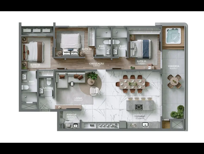 Foto 5 de Apartamento com 3 quartos à venda em Bombinhas - SC