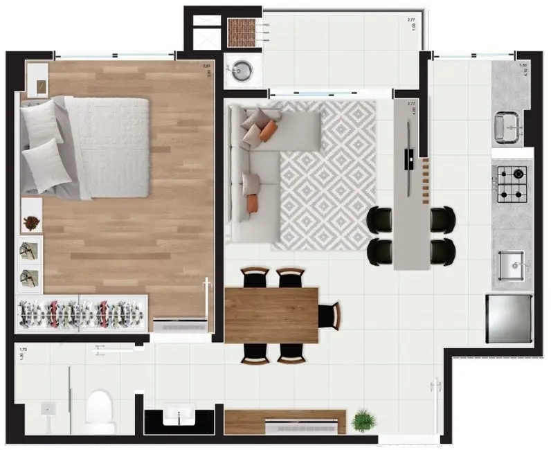 Foto 4 de Apartamento com 1 quarto à venda em Carvoeira, Florianopolis - SC
