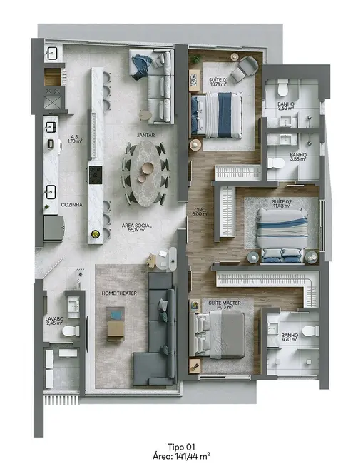 Foto 3 de Apartamento com 5 quartos à venda em Centro, Itapema - SC