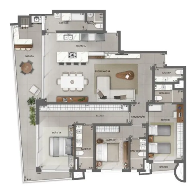 Foto 8 de Apartamento com 3 quartos à venda em Cacupé, Florianopolis - SC