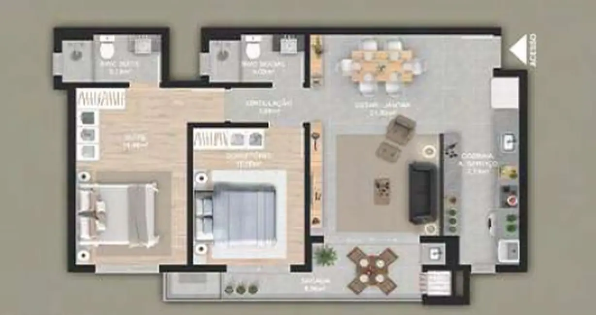 Foto 3 de Apartamento com 2 quartos à venda em Ingleses do Rio Vermelho, Florianopolis - SC