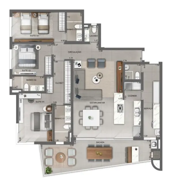 Apartamento com 3 quartos à venda em Cacupé, Florianopolis - SC - imagem 6 Foto 6 de Apartamento com 3 quartos à venda em Cacupé, Florianopolis - SC