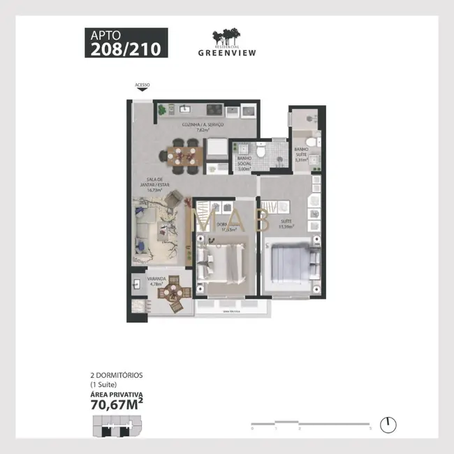 Apartamento com 2 quartos à venda, 71m2 em Ingleses do Rio Vermelho, Florianopolis - SC - imagem 3 Foto 3 de Apartamento com 2 quartos à venda, 71m2 em Ingleses do Rio Vermelho, Florianopolis - SC