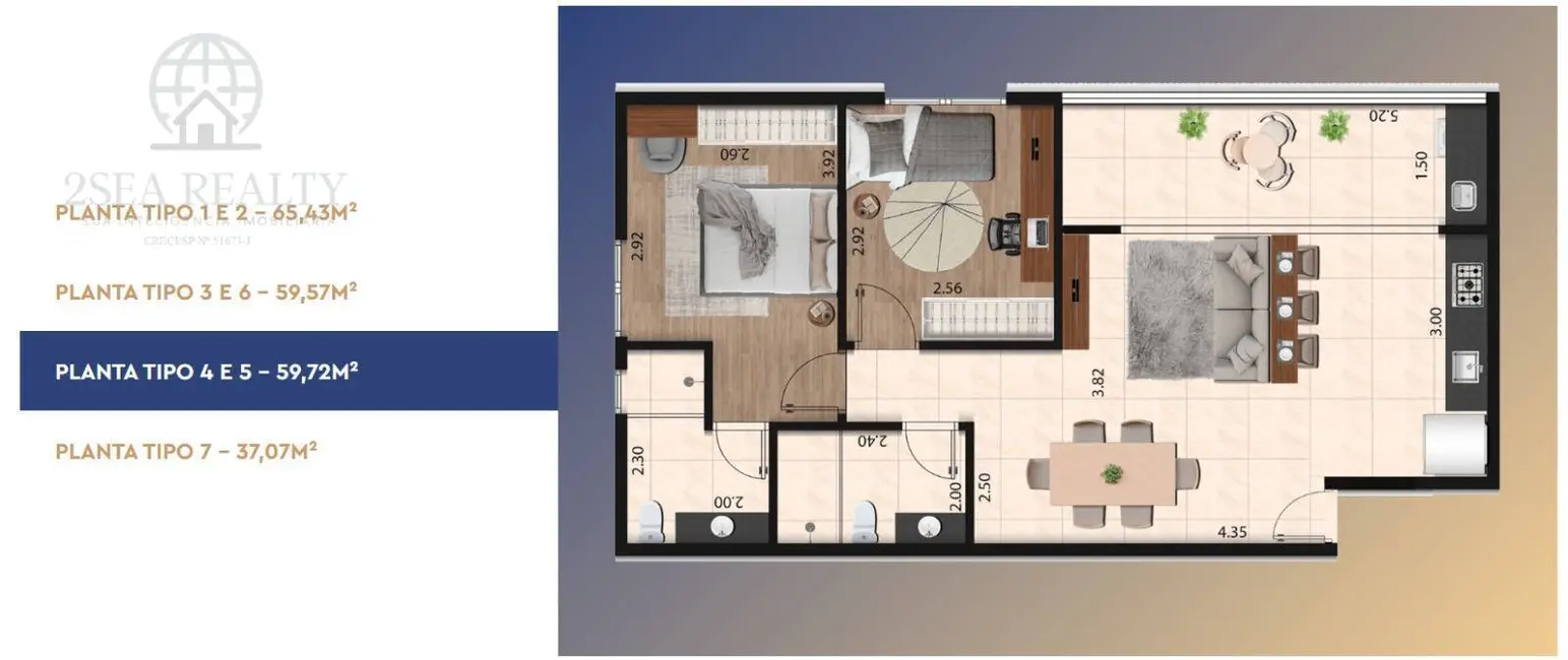 Apartamento com 2 quartos à venda, 65m2 em Estuário, Santos - SP - imagem 9 Foto 9 de Apartamento com 2 quartos à venda, 65m2 em Estuário, Santos - SP