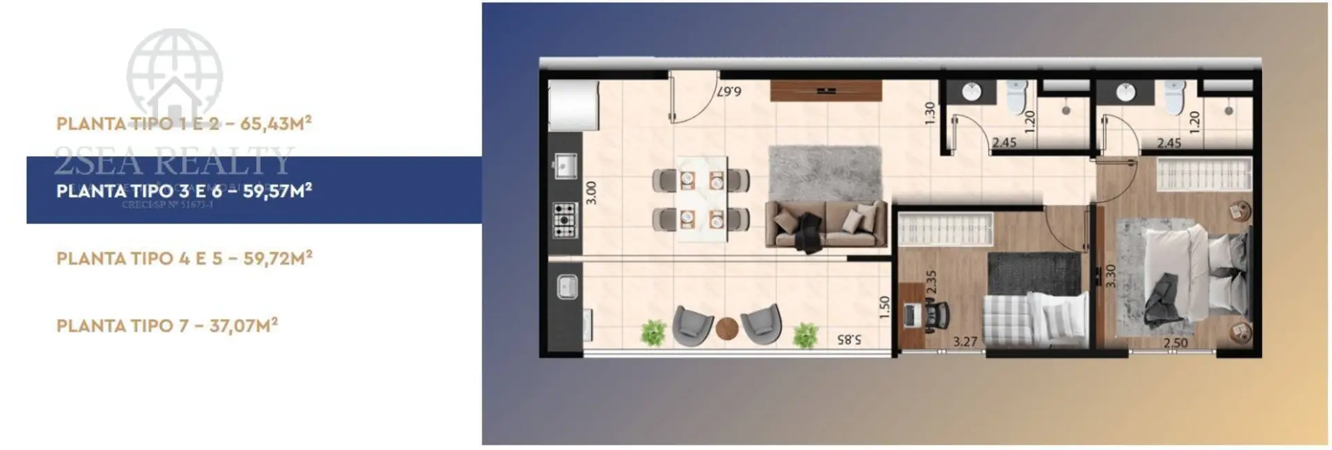 Apartamento com 2 quartos à venda, 65m2 em Estuário, Santos - SP - imagem 8 Foto 8 de Apartamento com 2 quartos à venda, 65m2 em Estuário, Santos - SP