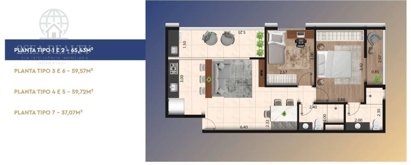 Apartamento com 2 quartos à venda, 65m2 em Estuário, Santos - SP - imagem 7 Foto 7 de Apartamento com 2 quartos à venda, 65m2 em Estuário, Santos - SP