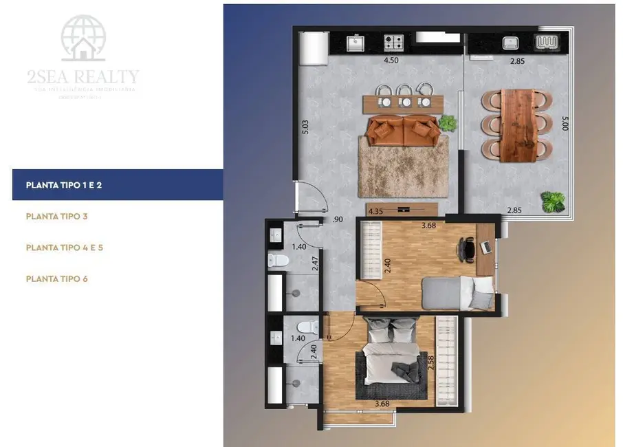 Apartamento com 2 quartos à venda, 70m2 em José Menino, Santos - SP - imagem 7 Foto 7 de Apartamento com 2 quartos à venda, 70m2 em José Menino, Santos - SP