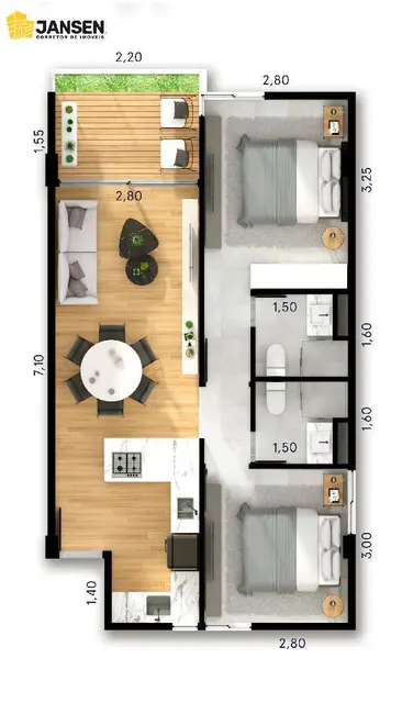 Foto 8 de Apartamento com 2 quartos à venda, 62m2 em Bessa, Joao Pessoa - PB