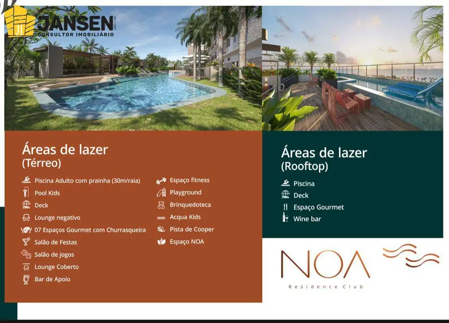 Foto 5 de Apartamento com 2 quartos à venda e para alugar, 58m2 em Ponta de Campina, Cabedelo - PB