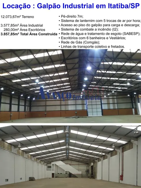 Armazém / Galpão para alugar, 12073m2 em Distrito Industrial Alfredo Relo, Itatiba - SP - imagem 1 Foto 1 de Armazém / Galpão para alugar, 12073m2 em Distrito Industrial Alfredo Relo, Itatiba - SP