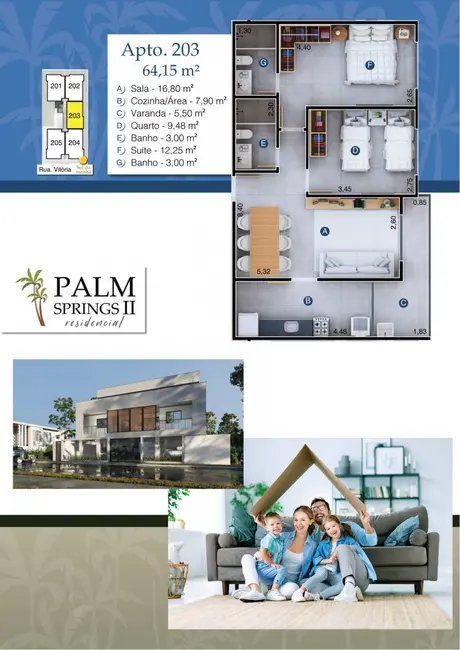 Foto 6 de Apartamento com 2 quartos à venda, 64m2 em Palmeiras, Cabo Frio - RJ