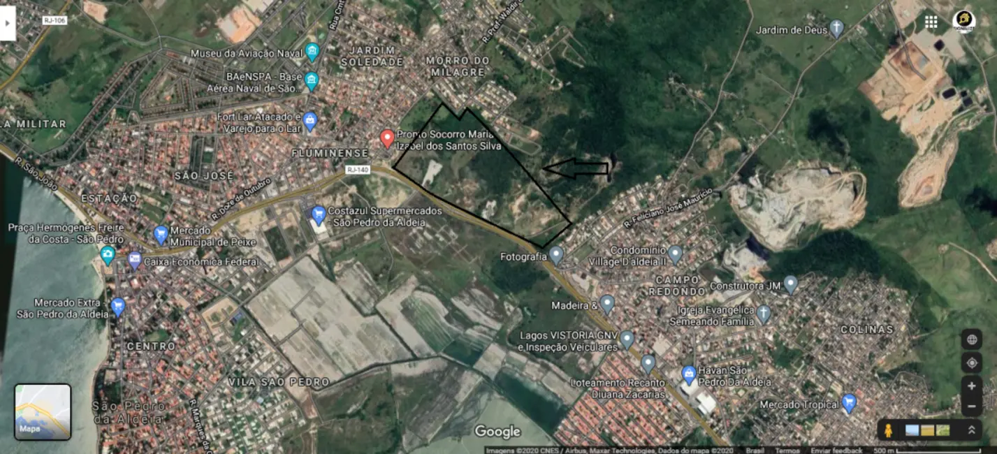 Foto 1 de Terreno / Lote à venda, 2200m2 em Fluminense, Sao Pedro Da Aldeia - RJ