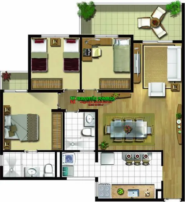 Apartamento com 3 quartos à venda, 88m2 em Sao Jose Dos Campos - SP - imagem 6 Foto 6 de Apartamento com 3 quartos à venda, 88m2 em Sao Jose Dos Campos - SP