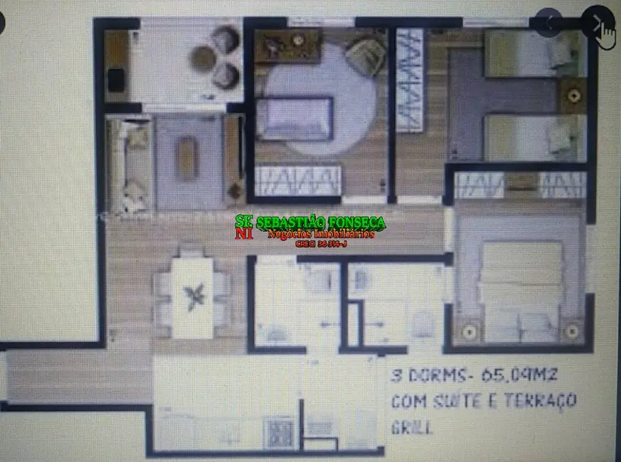 Apartamento com 3 quartos à venda, 65m2 em Sao Jose Dos Campos - SP - imagem 2 Foto 2 de Apartamento com 3 quartos à venda, 65m2 em Sao Jose Dos Campos - SP