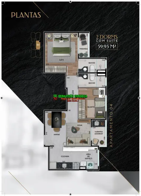 Foto 7 de Apartamento com 2 quartos à venda, 57m2 em Sao Jose Dos Campos - SP
