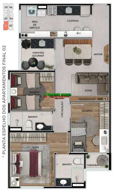 Foto 5 de Apartamento com 2 quartos à venda, 57m2 em Sao Jose Dos Campos - SP