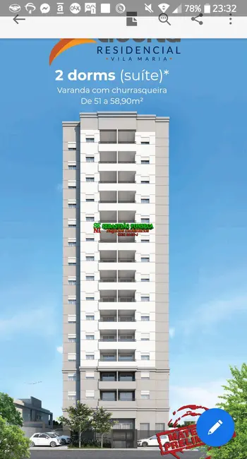 Foto 1 de Apartamento com 2 quartos à venda e para alugar, 53m2 em Sao Jose Dos Campos - SP