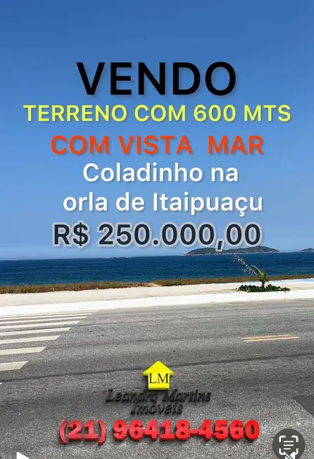 Foto 1 de Terreno / Lote à venda, 600m2 em Marica - RJ