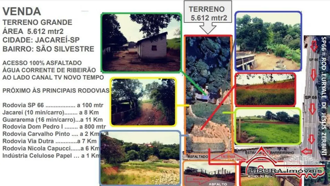 Foto 2 de Terreno / Lote à venda, 15612m2 em Chácaras Rurais Guararema, Jacarei - SP