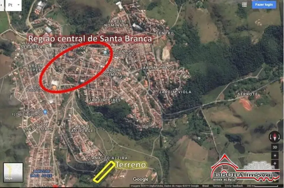 Foto 2 de Terreno / Lote à venda, 2154m2 em Santa Branca - SP