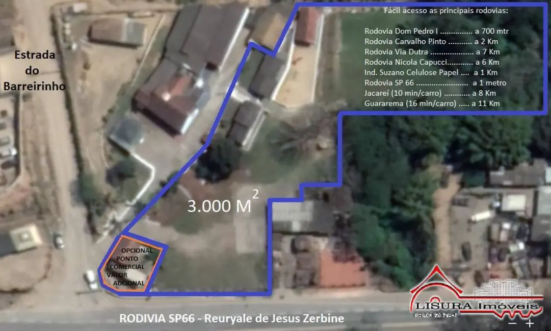 Foto 1 de Terreno / Lote para alugar, 4000m2 em Chácaras Rurais Guararema, Jacarei - SP