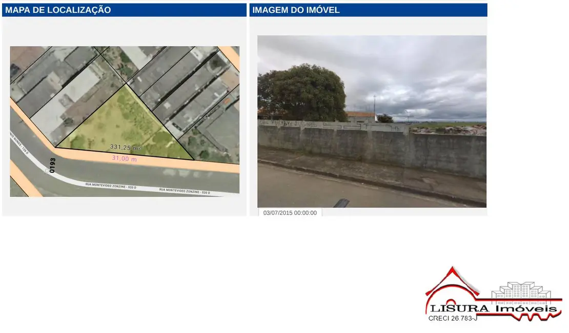 Foto 1 de Terreno / Lote à venda, 331m2 em Jardim Paraíso, Jacarei - SP