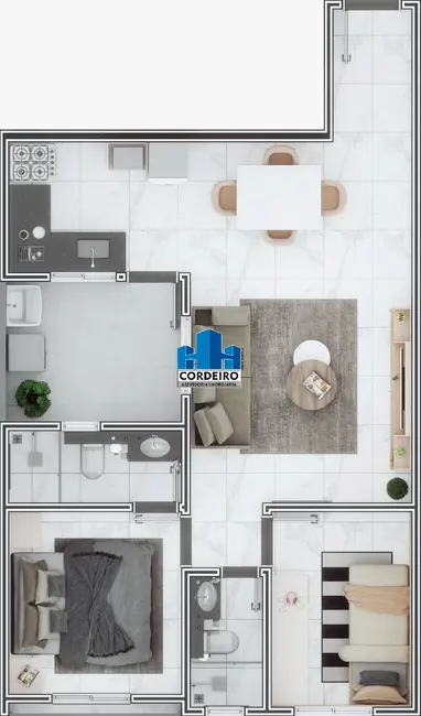 Foto 2 de Apartamento com 2 quartos à venda, 55m2 em Santa Maria, Santo Andre - SP
