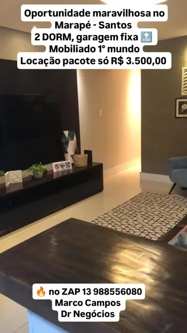 Foto 3 de Apartamento com 3 quartos para alugar, 150m2 em Embaré, Santos - SP