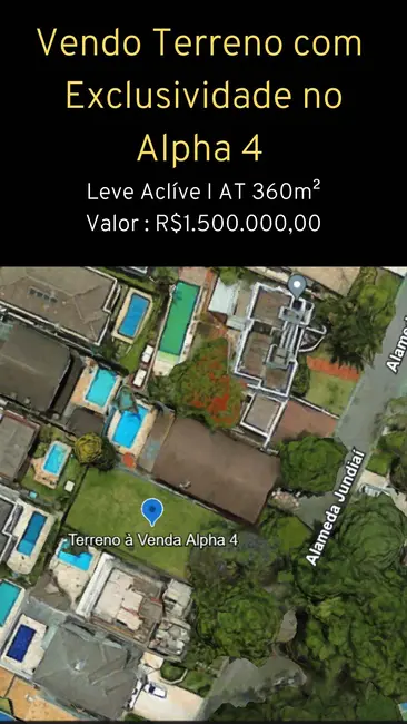 Foto 1 de Terreno / Lote à venda, 360m2 em Santana De Parnaiba - SP