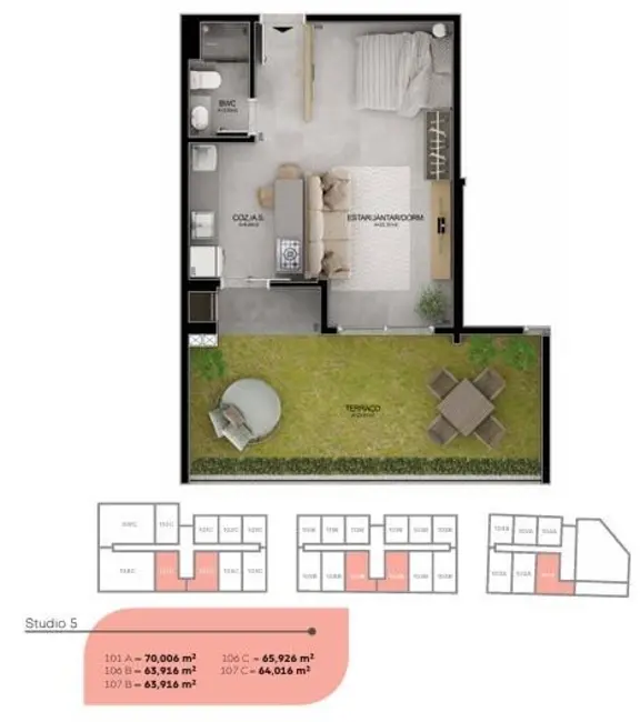 Foto 2 de Apartamento com 1 quarto à venda, 70m2 em Campeche, Florianopolis - SC