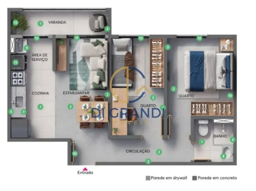 Apartamento com 2 quartos à venda, 41m2 em Campinas - SP - imagem 8 Foto 8 de Apartamento com 2 quartos à venda, 41m2 em Campinas - SP