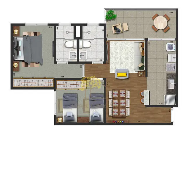 Apartamento com 3 quartos à venda, 73m2 em Sao Jose Dos Campos - SP - imagem 2 Foto 2 de Apartamento com 3 quartos à venda, 73m2 em Sao Jose Dos Campos - SP