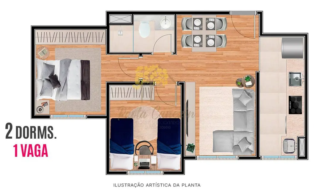 Apartamento com 2 quartos à venda, 42m2 em Sao Jose Dos Campos - SP - imagem 2 Foto 2 de Apartamento com 2 quartos à venda, 42m2 em Sao Jose Dos Campos - SP