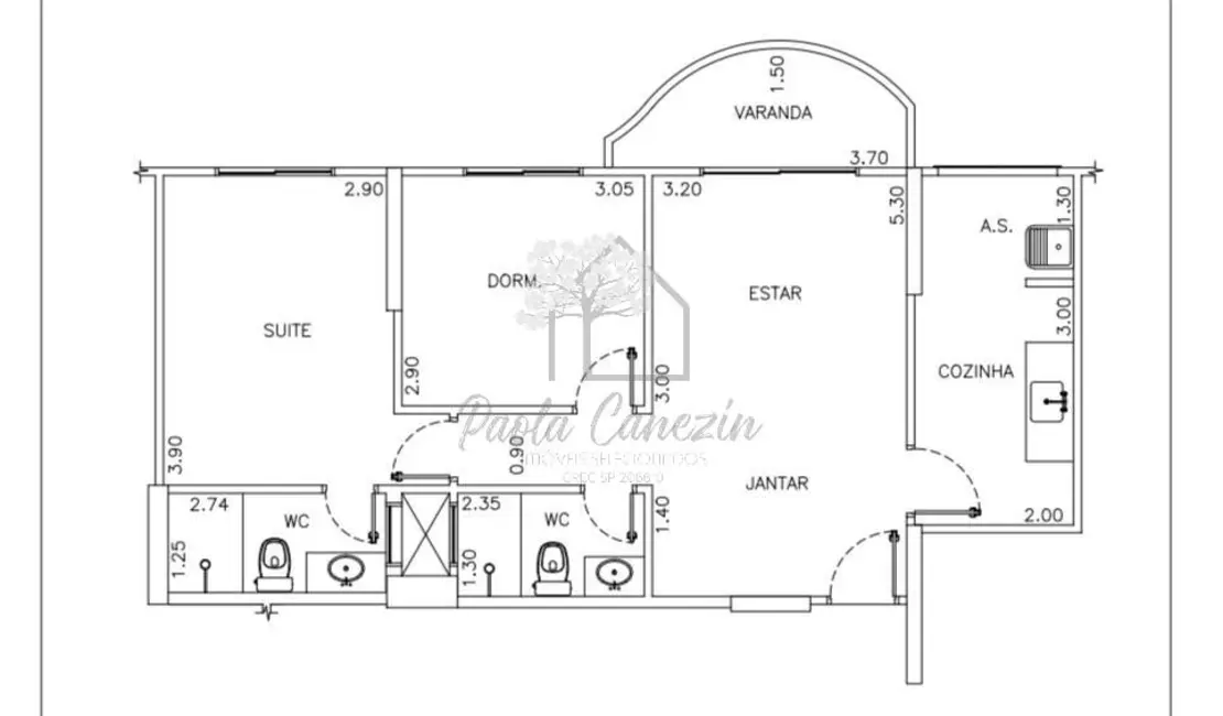 Foto 6 de Apartamento com 2 quartos para alugar, 65m2 em Sao Jose Dos Campos - SP