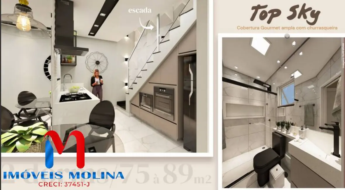 Foto 4 de Cobertura com 2 quartos à venda, 90m2 em Santa Maria, Santo Andre - SP