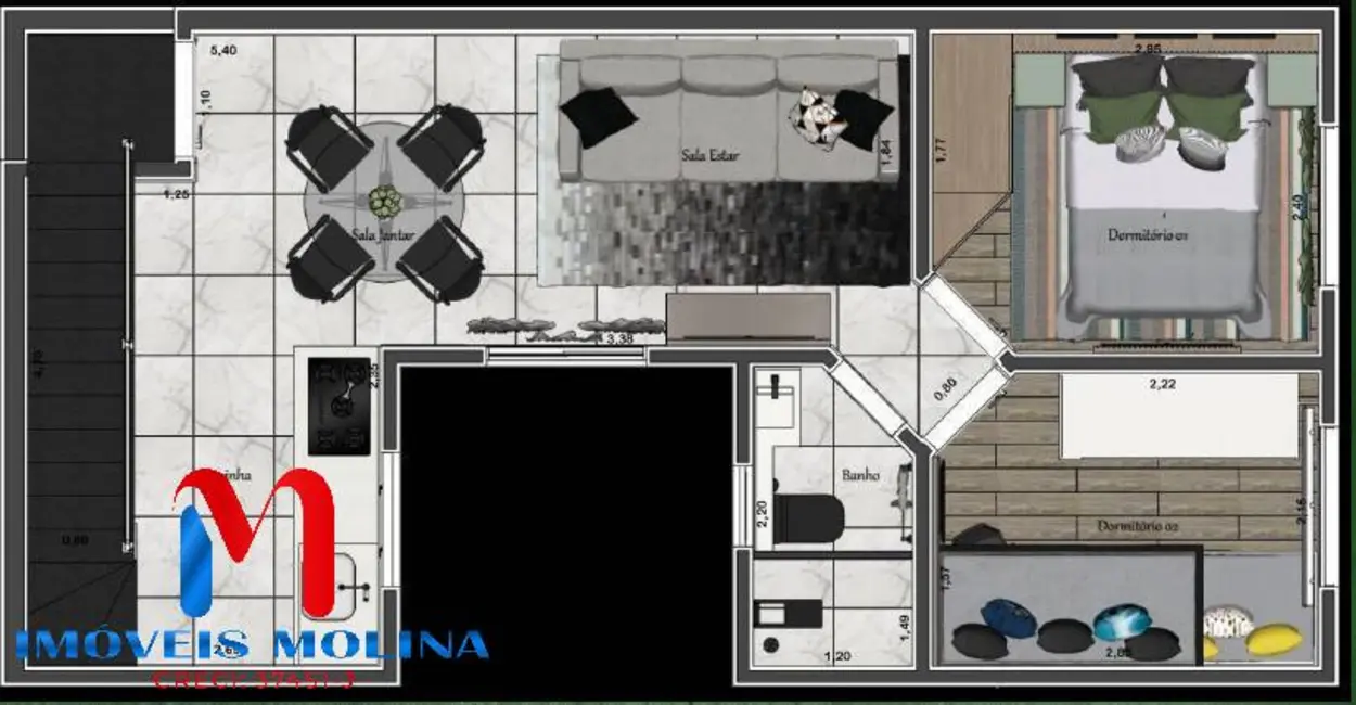 Foto 2 de Cobertura com 2 quartos à venda, 90m2 em Santa Maria, Santo Andre - SP