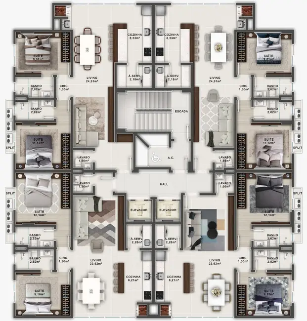 Apartamento com 2 quartos à venda, 71m2 em Porto Belo - SC - imagem 8 Foto 8 de Apartamento com 2 quartos à venda, 71m2 em Porto Belo - SC